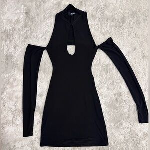 EGO Black Long Sleeve Cut-Out Dress